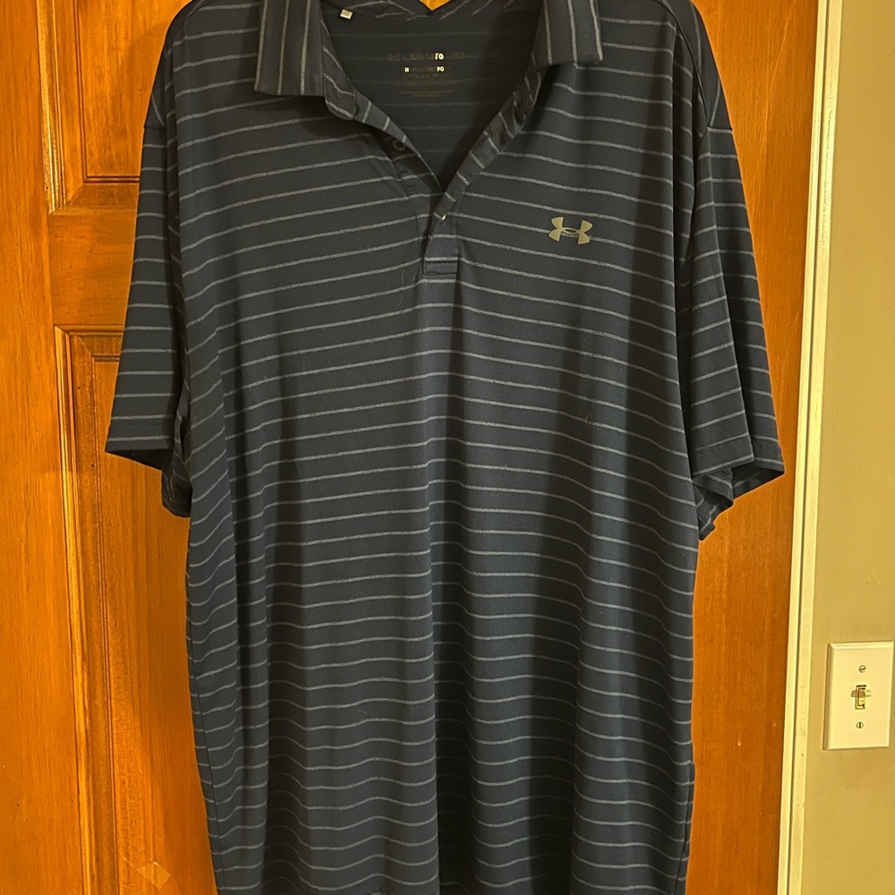 Under Armour Men's Navy Polo with Stripes